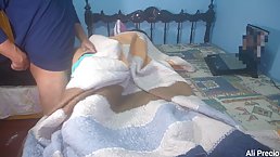 Horny man is fucking a local, Latin slut from the back, in the middle of the night