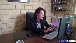 Lyna is always in the mood to have sex, so she does it even while at work