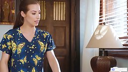Horny lesbians are making love with each other in the bedroom and enjoying it a lot
