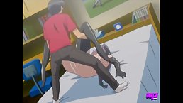Busty Hentai chick is having sex with a friend and moaning from pleasure while cumming