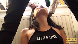 Small titted, Asian brunette, Rina Ellis is moaning while getting fucked the way she always wanted