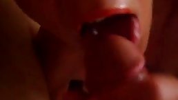 Busty amateur Milf sucks cock with cum in mouth