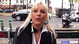Busty blonde woman is cheating on her partner with a new neighbor and enjoying it a lot