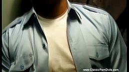 Brown-haired babe with gorgeous boobs unties a black guy and rides his dick in a dark room