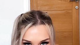 Blonde babe is an adorable cocksucker that likes to tease with her lips and tongue