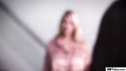 Teen is convinced by a cuckquean who likes to watch to suck her hubby's cock and get plowed 