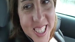 Sexy MILF is so horny she plays with her pussy in public