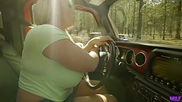 Stunning blonde milf with big boobs, Alura Jenson likes to have casual sex in the nature