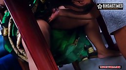 Indian brunette with big boobs is about to get fucked in front of a hidden camera