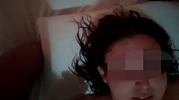 Chubby amateur brunette is eagerly sucking a big, black cock and spreading up wide to get fucked