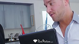 PUREMATURE Busty MILF real estate agent Romi Rain fucked by big dick
