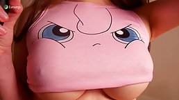 Naughty babe is gently touching, to tease us