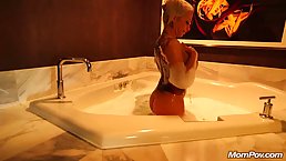 Busty blonde milf is ready to suck dick and have wild sex with a handsome guy