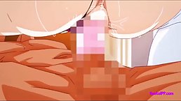 Cartoon babe is having casual sex with her boss thinking that no one is watching her