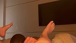 Black guy is fucking a slutty, white blonde with big tits, Jenna Starr, in her bedroom