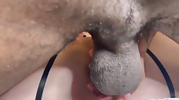 Voluptuous blonde woman is having sex from the back with a handsome, black guy from the neighborhood