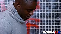 Beautiful blonde with big, natural tits, Christen Courtney got down and dirty with a black guy