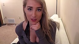 Fabulous blonde is about to show us her naughty side and a bit of tits