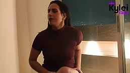 Excited brunette is about to have anal sex for the first time ever, with her lover