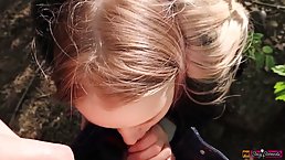 Cock loving blonde is willing to give blowjobs to any man, free of any charge