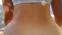Brunette with big boobs and pierced nipples is about to get fucked from behind, until she cums