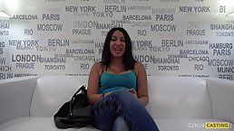 Monika is a slutty Czech brunette with small tits who is seriously considering to become a pornstar