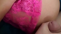 Mature blonde woman with massive milk jugs is sucking a big, hard dick before getting fucked