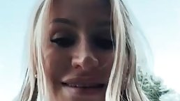 Naughty blonde lady is having casual sex with a random, horny man, in the forest