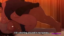 Busty cartoon schoolgirl likes to have sex with a classmate, every once in a while