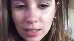 Frisky girl is doing naughty stuff in front of the camera, because it excites her a lot