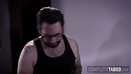 Charming blonde teen is in the mood to have sex with a tattooed guy, until she cums