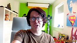 Kinky milf gets facial sucking nerds