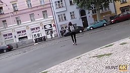 Charming brunette went to Prague and ended up sucking a stranger’s cock before fucking him 