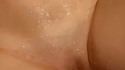 Dirty minded brunette is masturbating while having a bath, because it alays feels so fucking good