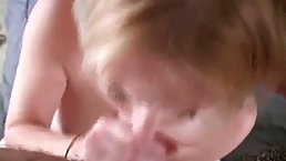 Kelsey is a super horny, blonde woman who likes to suck huge dicks and eat fresh cum
