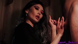 Asian girl is sucking her new lover's dick like a real pro and listening to his moans