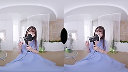 Japanese brunette is being a very naughty girl in front of the camera, in VR