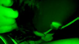Spanish woman is wearing a mask while sucking a hard dick in the middle of the night