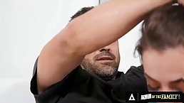 Horny brunette, Spencer Bradley is slowly fucking her step- brother while they are alone at home