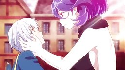 Horny cartoon babe is kissing a guy she would like to fuck and getting more aroused