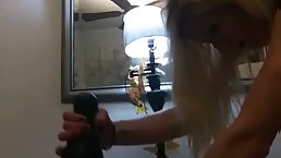 Blonde girlfriend deep throats my cock and finished with balls deep in her throat Porn Videos - Tube8