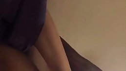 Handsome, black guy is fucking a slutty, white babe from the back, to make her cum