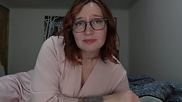 Big titted redhead with glasses is doing her best to make her lover explode from pleasure