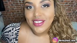 Passionate woman with big boobs is getting ready to do some naughty stuff on cam