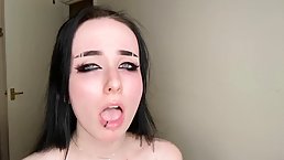 Choking myself within an inch of my life on a big black dildo Porn Videos - Tube8