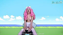 Pink haired nurse, Delilah Day is riding a Sybian and moaning from pleasure while cumming