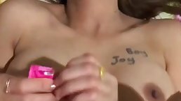 Amateur brunette with big, firm tits is having hardcore sex in front of the camera