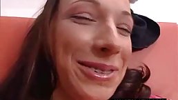 Slim German teen brunette, Sandr is moaning from pleasure whle having anal sex with her ex