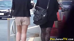 Japanese girls are sometimes peeing in public places not knowing that someone might be watching them