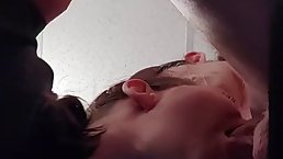 Naughty amateur girl is getting throatfucked in front of the camera, for the first time ever